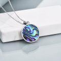 wholesale 925 Sterling Silver Viking Vegvisir Rune Compass Abalone Shell Pendant Necklace-0-3
