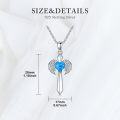 wholesale 925 Sterling Silver & Opal Angel Wing Heart Pendant Necklace, 18+2 Chain-0-3
