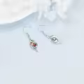 TOUPOP Sterling Silver Aquamarine Dangle Drop Earrings-0-1