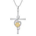 wholesale 925 Sterling Silver Cross Heart Flower Pendant Necklace for Women Girls Gifts-0-0