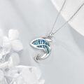 wholesale 925 Sterling Silver Cubic Zirconia Mermaid Pendant Necklace for Women Girls Love Gift-0-4