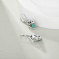 wholesale 925 Sterling Silver Turquoise Stone Dinosaur Shape Drop Earrings-0-3