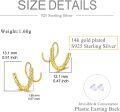 wholesale Gold Plated Twisted Hoop Earrings for Women - 925 Sterling Silver Ear Cuff Set 2Pcs Minimalist s-0-2