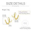 wholesale 925 Sterling Silver Twisted Hoop Earrings Wholesale Gold Plated-0-2
