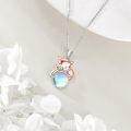 wholesale 925 Sterling Silver Fox Holding Blue Stone Pendant Necklace for Women-0-4