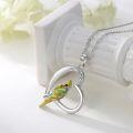 wholesale 925 Sterling Silver Parrot Necklace Heart-Shaped Pendant Women's -0-4