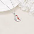 wholesale 925 Sterling Silver I Love You to the Moon and Back Bear Necklace with Red Balloon Pendant-0-3