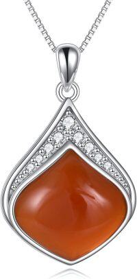 wholesale Sterling Silver Moonstone Lapis Larimar Moss Agate Teardrop Filigree Pendant-Red Teardrop necklace-july birthstone