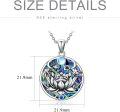 wholesale 925 Sterling Silver Abalone Shell Lotus Evil Eye Pendant Necklaces Spiritual Protection s for Women Girls-0-4