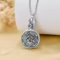TOUPOP Sterling Silver Rose Urn Ashes Necklace Cremation Jewelry-0-4