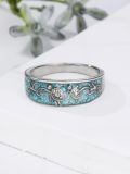 TOUPOP Sterling Silver Turquoise Boho Vintage Antique Ring For Women-0-1
