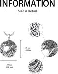 wholesale 925 Sterling Silver Raven Pendant Viking Necklace Norse Jewelry for Men -0-3