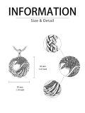 wholesale 925 Sterling Silver Viking Raven Crow Pendant Necklace Celtic Knot Oxidized Finish-0-3