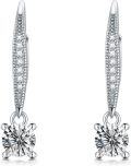 wholesale 925 Sterling Silver Moissanite Leverback Earrings 1.0ct D Color SI1 Clarity-0-3