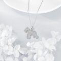 wholesale 925 Sterling Silver Cubic Zirconia-Cut Schnauzer Dog Pendant Necklace for Women Gifts-0-3