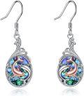 wholesale 925 Sterling Silver Abalone Shell Dolphins Drop Earrings for Women's Gifts-0-0