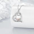 wholesale 925 Sterling Silver Whale Heart Love Forever Pendant Necklaces for Mom and Daughter Gift Set-0-1