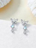 wholesale 925 Sterling Silver Butterfly Moonstone Leverback Dangle Drop Earrings for Women-0-2