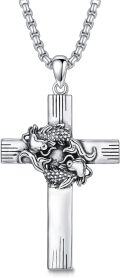 wholesale Sterling Silver Cross Pendant Necklace for Women Men Religious Jewelry Gift for Christmas Birthday Mothers Day-0-12