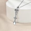 wholesale 925 Sterling Silver Celtic Heart Cross Pendant Necklace-0-2