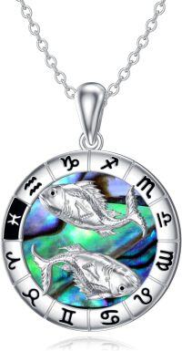 wholesale Sterling Silver Zodiac Constellation Pendant Necklace for Women-Pisces(2.20-3.20)-Pisces(2.20-3.20)