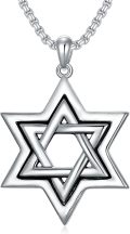 wholesale 925 Sterling Silver Star of David Pendant Necklace for Men & Women - Jewish -0-0