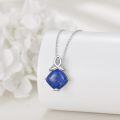 wholesale 925 Sterling Silver Blue Lapis Lazuli Celtic Knot Pendant Necklace-0-2