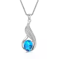 wholesale 925 Sterling Silver Gemstone Birthstone Infinity Pendant Necklace-0-0