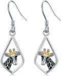wholesale 925 Sterling Silver Teardrop Giraffe Drop Earrings - Gifts for Her-0-0