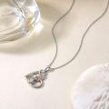 wholesale 925 Sterling Silver Axolotl Heart-Shaped Pendant Necklace with Cubic Zirconia Gifts for Women and Girls-0-3