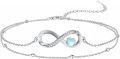 wholesale 925 Sterling Silver Heart Love Infinity Charm Adjustable Chain Ankle Bracelet-0-0