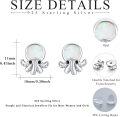wholesale 925 Sterling Silver Opal Octopus Stud Earrings - Hypoallergenic  for Women-0-5