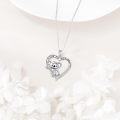 wholesale 925 Sterling Silver Koala Love You Forever Heart Pendant Necklace for Women Girls Gifts-0-1
