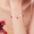 wholesale 925 Sterling Silver Daisy & Strawberry Charm Bracelet for Women Girls Fun Gift Jewelry-0-2