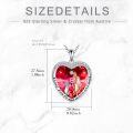 wholesale 925 Sterling Silver Heart-Shaped Red Crystal Pendant Necklaces with Engraved Message I Love You to the Moon and Back - Perfect Gifts for Mother's Day or Birthday (Mom/Daughter/Grandma)-0-4