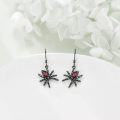 wholesale 925 Sterling Silver Gothic Red Crystal Spider Drop Earrings for Women-0-3