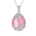 wholesale 925 Sterling Silver Filigree Teardrop Pendant Necklace for Women-0-13