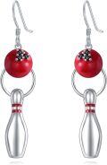 wholesale 925 Sterling Silver Bowling Ball & Pin Drop Earrings Sports Gift for Players-0-0