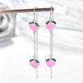 wholesale 925 Sterling Silver Pink Peach Drop Earrings Novelty  for Women-0-1