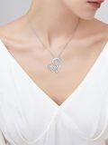 wholesale 925 Sterling Silver 925 with Moissanite Double Heart Pendant Necklace for Women-0-2