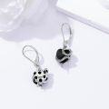 wholesale 925 Sterling Silver Black Heart Earrings with Snake Design-0-4