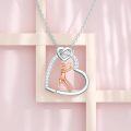 wholesale 925 Sterling Silver Tennis Player Heart-Shaped Pendant Necklace for Women and Girls Sport Lover Gifts-0-4