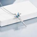 wholesale 925 Sterling Silver Butterfly Cross Pendant Necklace for Women Gifts for Mom Wife-0-3