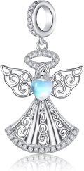 wholesale 925 Sterling Silver Angel Heart Halo Pendant Charm Bracelet for Women Mom-0-0