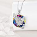 wholesale 925 Sterling Silver Rainbow Crystal Phoenix Pendant Necklace for Women-0-2