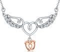 wholesale 925 Sterling Silver Angel Wing & Baby Feet Pendant Necklace for Pregnant Women and Mothers of Miscarried Babies-0-0