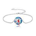 wholesale 925 Sterling Silver Blue Crystal Cardinal Bird Charm Bracelet-0-0