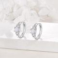 wholesale 925 Sterling Silver Rose Quartz Hoop Earrings, 0.66-0.83, Hypoallergenic, Gift Box-0-3