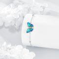 wholesale 925 Sterling Silver Blue Enamel Butterfly Ankle Anklet for Women Girls Gift-0-4