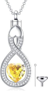 wholesale Sterling Silver Teardrop Urn Necklace for Ashes Men Women-03-11-Teardrop-November-03-11-Teardrop-November